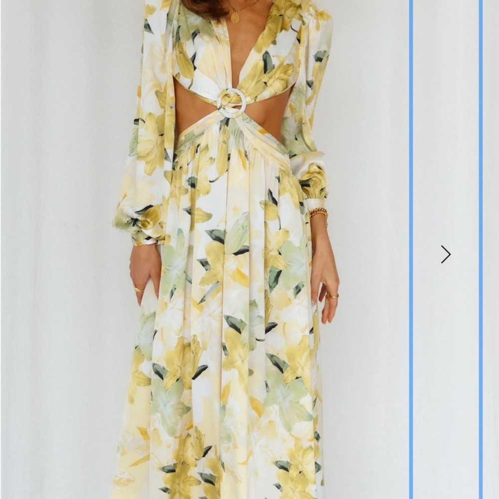 Hello Molly Floral Yellow and Green Maxi Dress